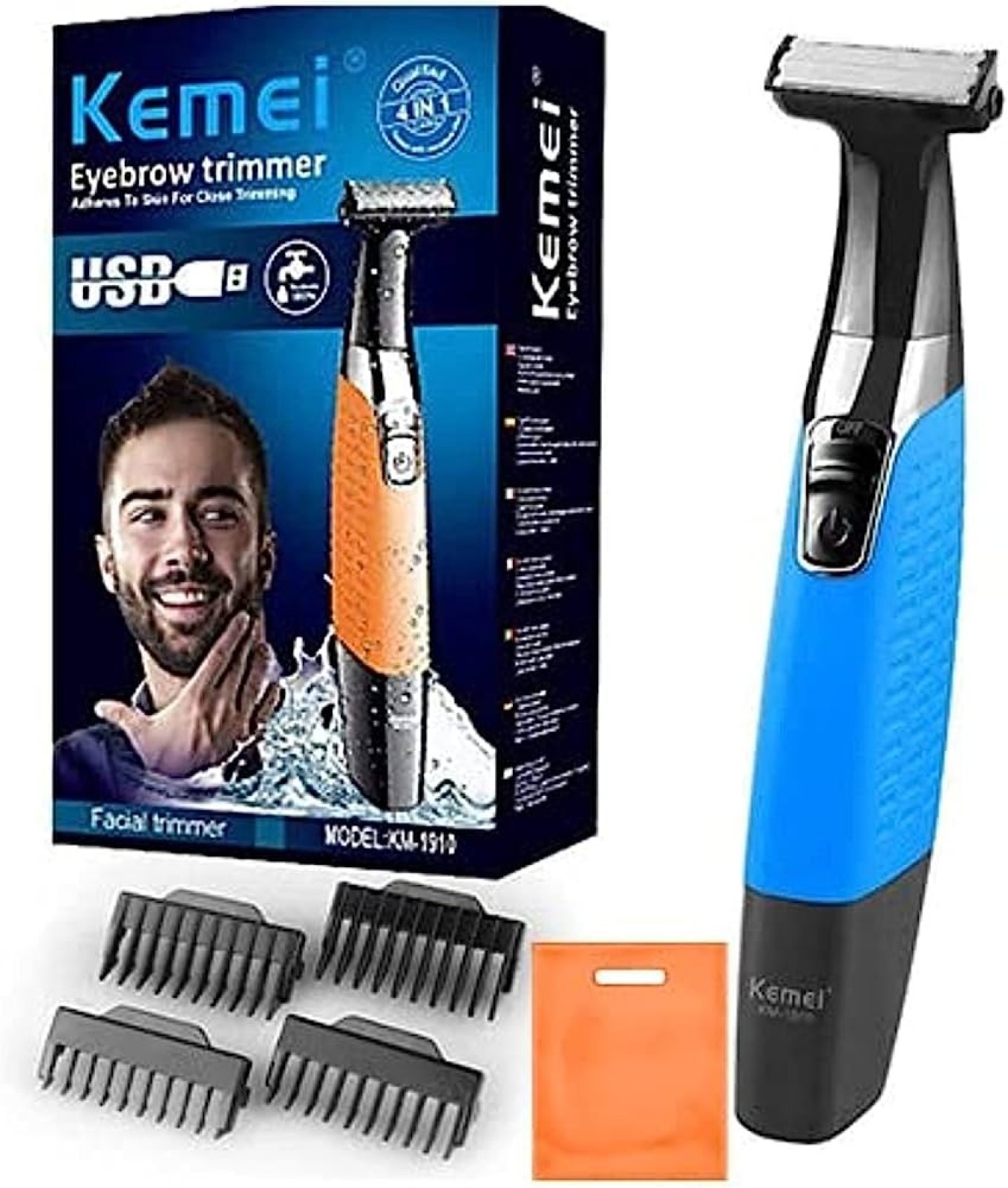 Ανδρική επαναφορτιζόμενη ξυριστική μηχανή USB αδιάβροχη - Image 2