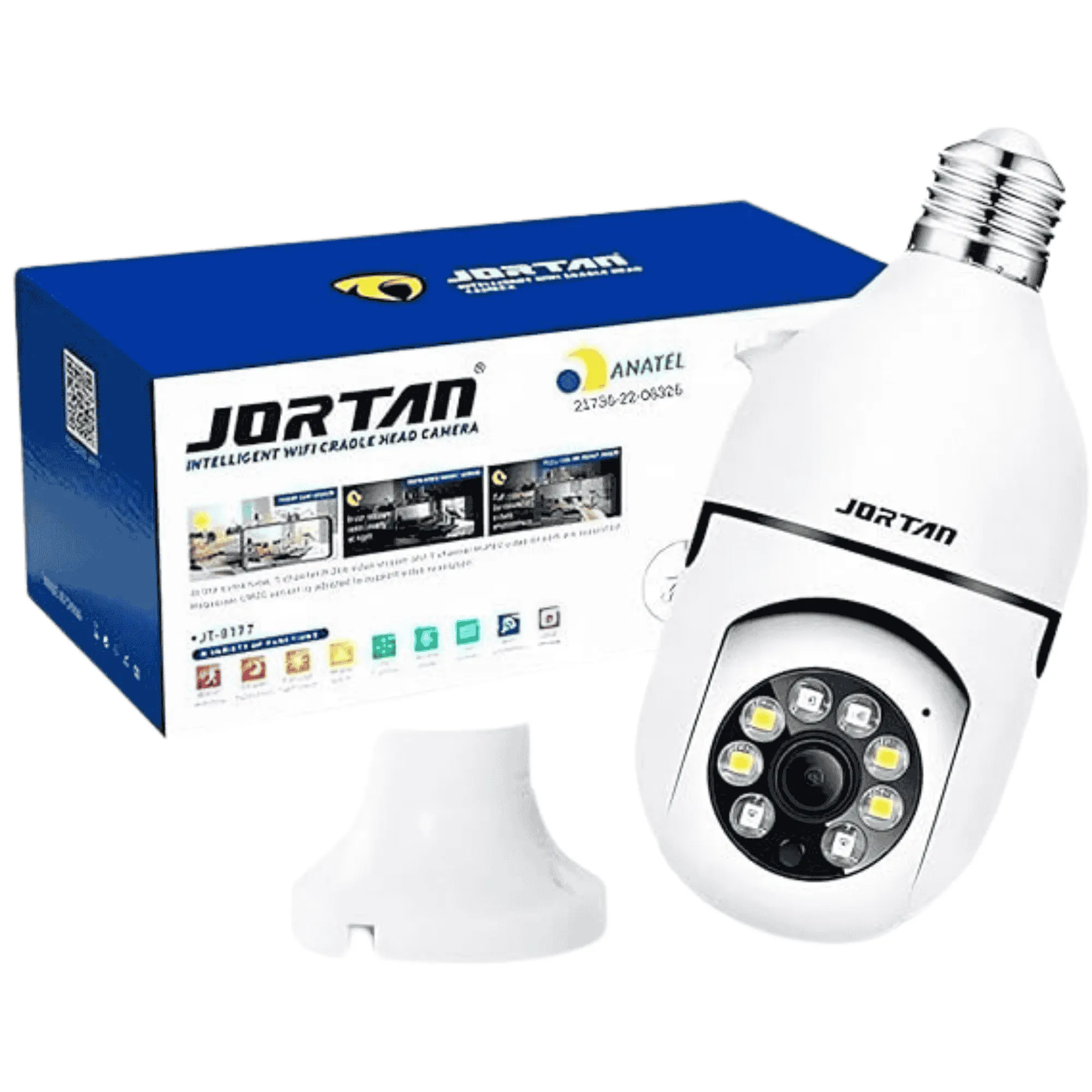 product-image-1 JORTAN Βάση λάμπας E27 με υποδοχή κάρτας μνήμης και αισθητήρα κίνησης. - Image 1